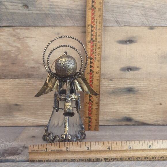 Vintage Glass and Metal Angel Candle Cover / Christmas Tree Ornament - Picture 10 of 10